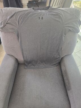 Under Armour Gray Performance Compression Tee with Center Logo